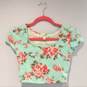 PACSUN LA Hearts Floral Crop Top